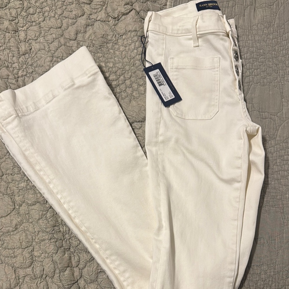 Ramy Brook white Button-Fly Pants - Picture 2 of 4